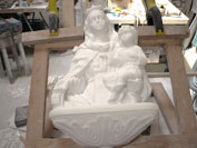 Trabajos en piedra - imagen de la Virgen